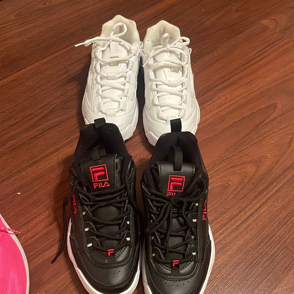 Solid white fila and black bundle